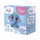 Canastilla Bebé Baño Espuma + Leche Corporal + Bálsamo + Muñeco de Sebamed